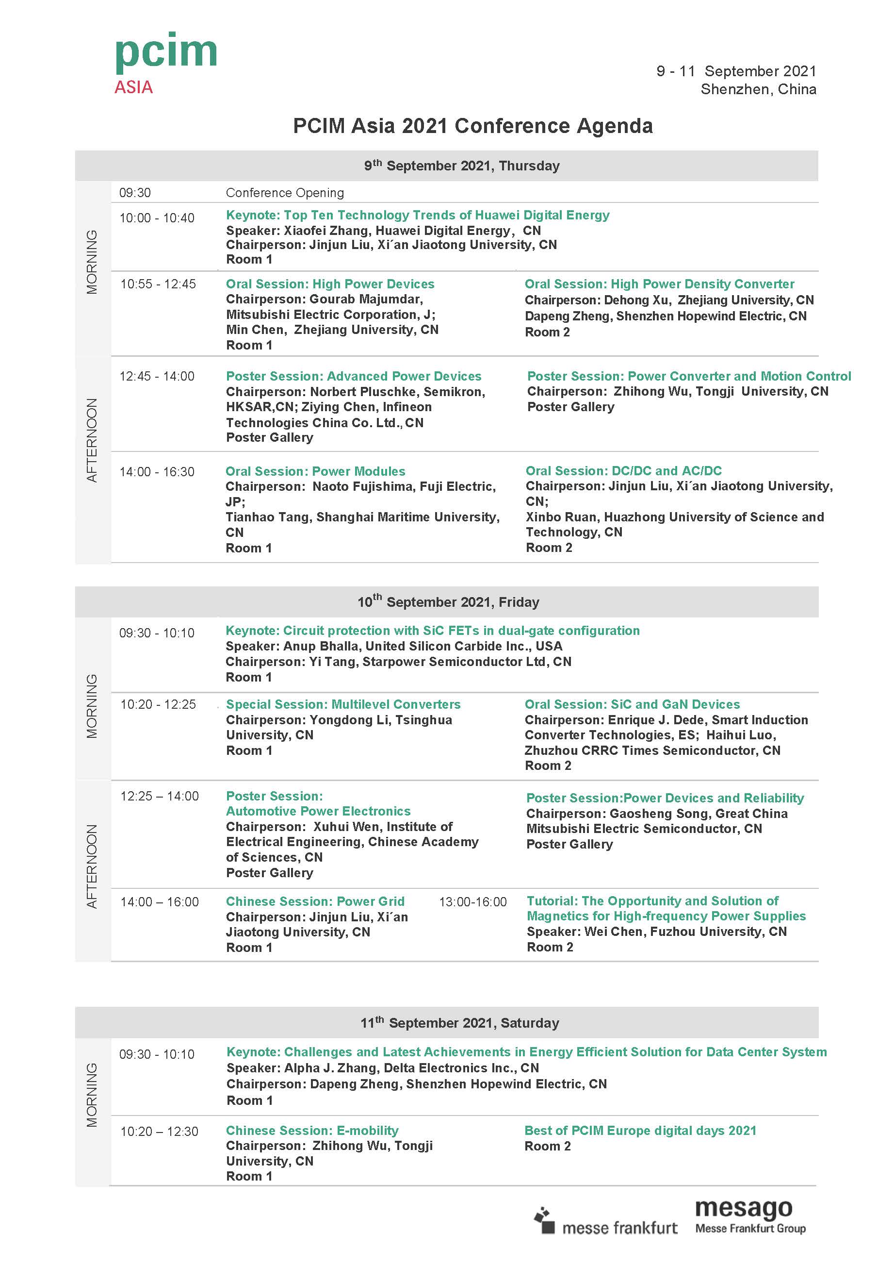 PCIM Asia 2021 Conference Agenda +NB